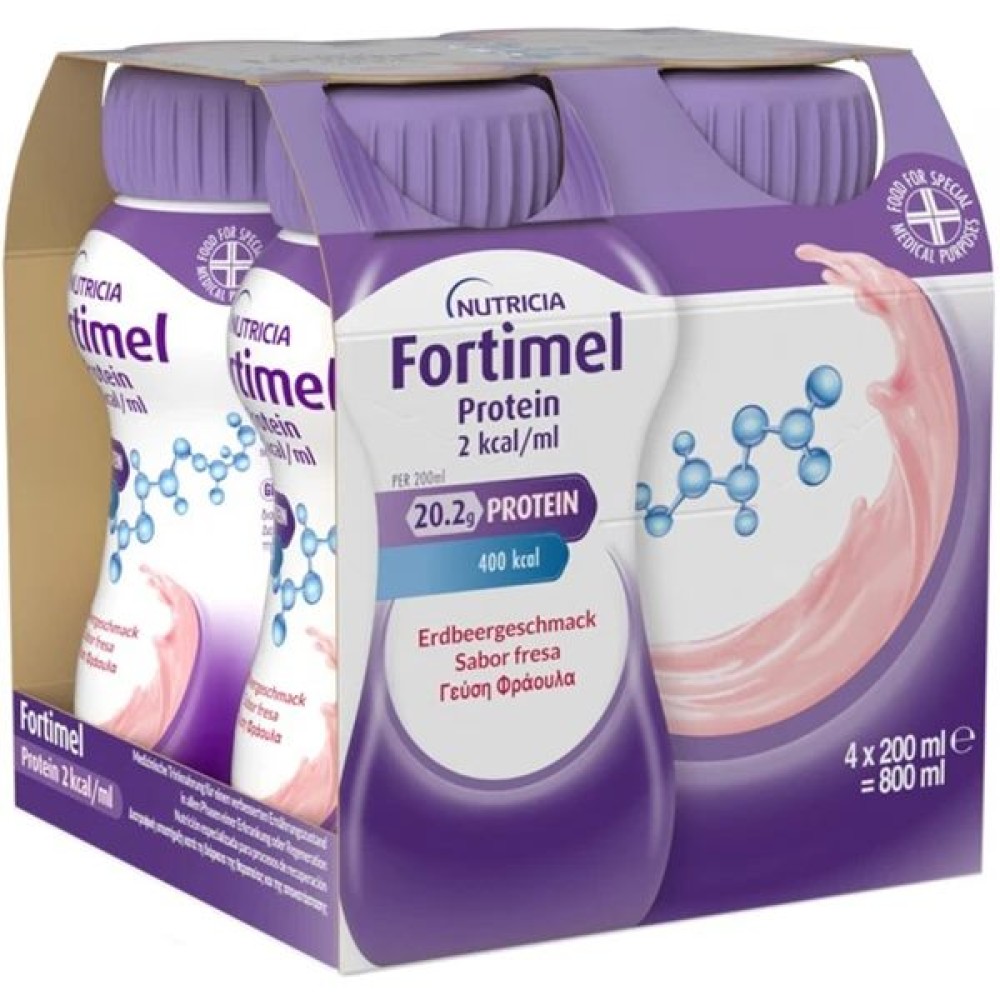 Nutricia | Fortimel Protein 2 Kcal Φράουλα | 4x200ml