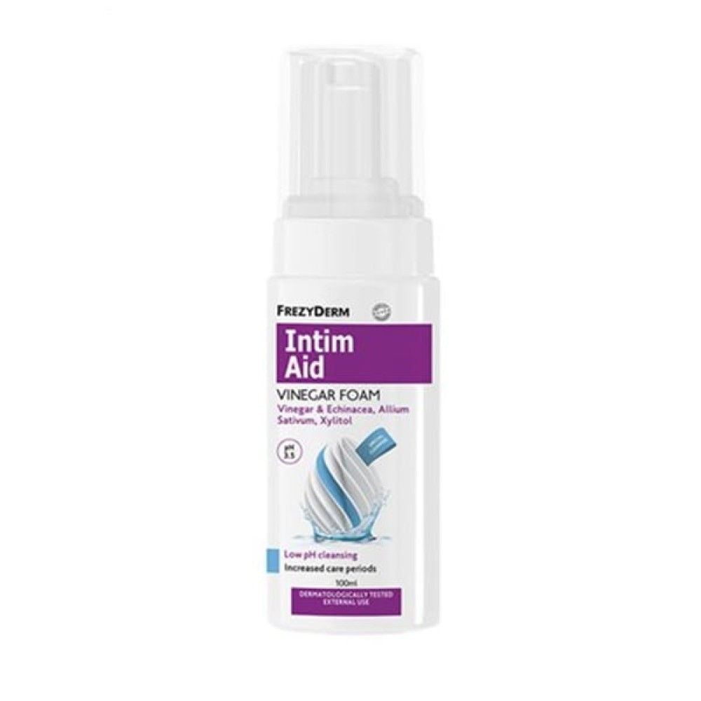 Frezyderm | Intim Aid Vinegar Foam pH 3.5 Ειδικός Αφρός Καθαρισμού της Ευαίσθητης Περιοχής με Ξύδι & Εχινάκεια | 100ml