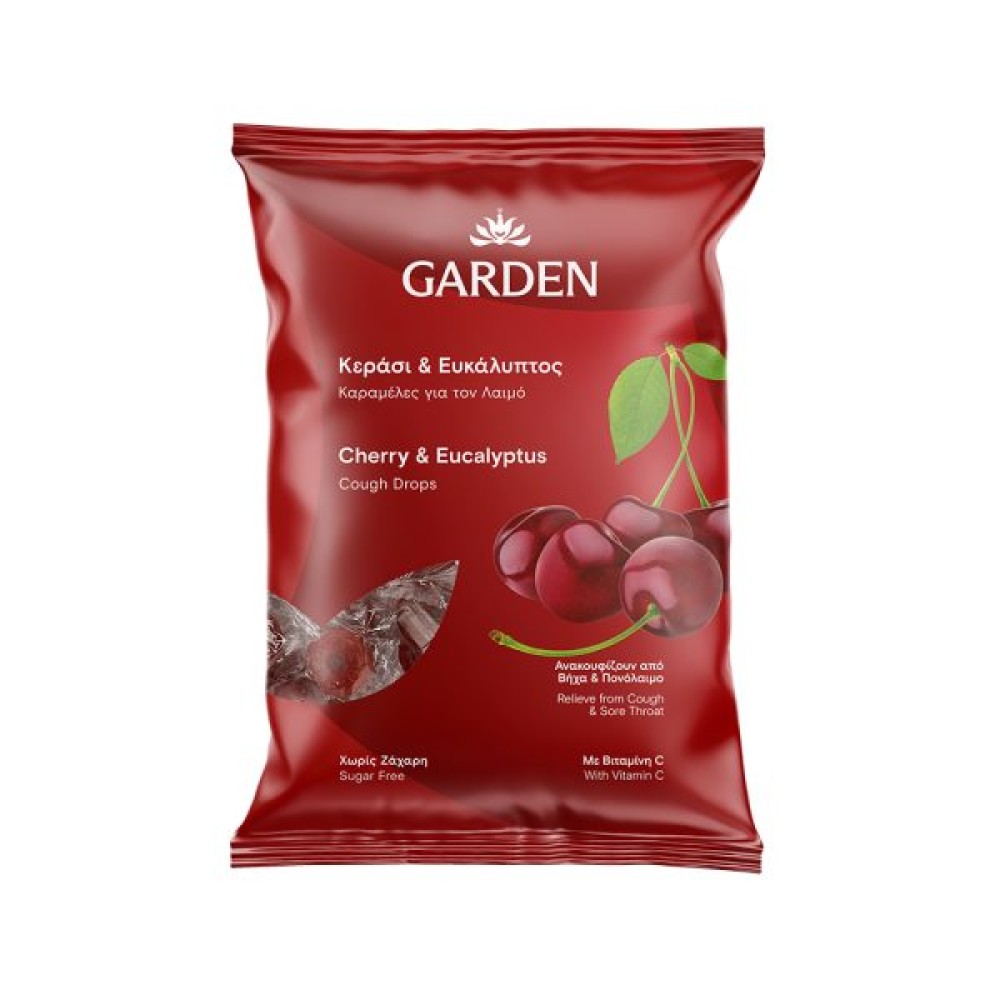 Garden | Καραμέλες για τον Βήχα και τον Πονόλαιμο με Κεράσι & Ευκάλυπτο | 60g 