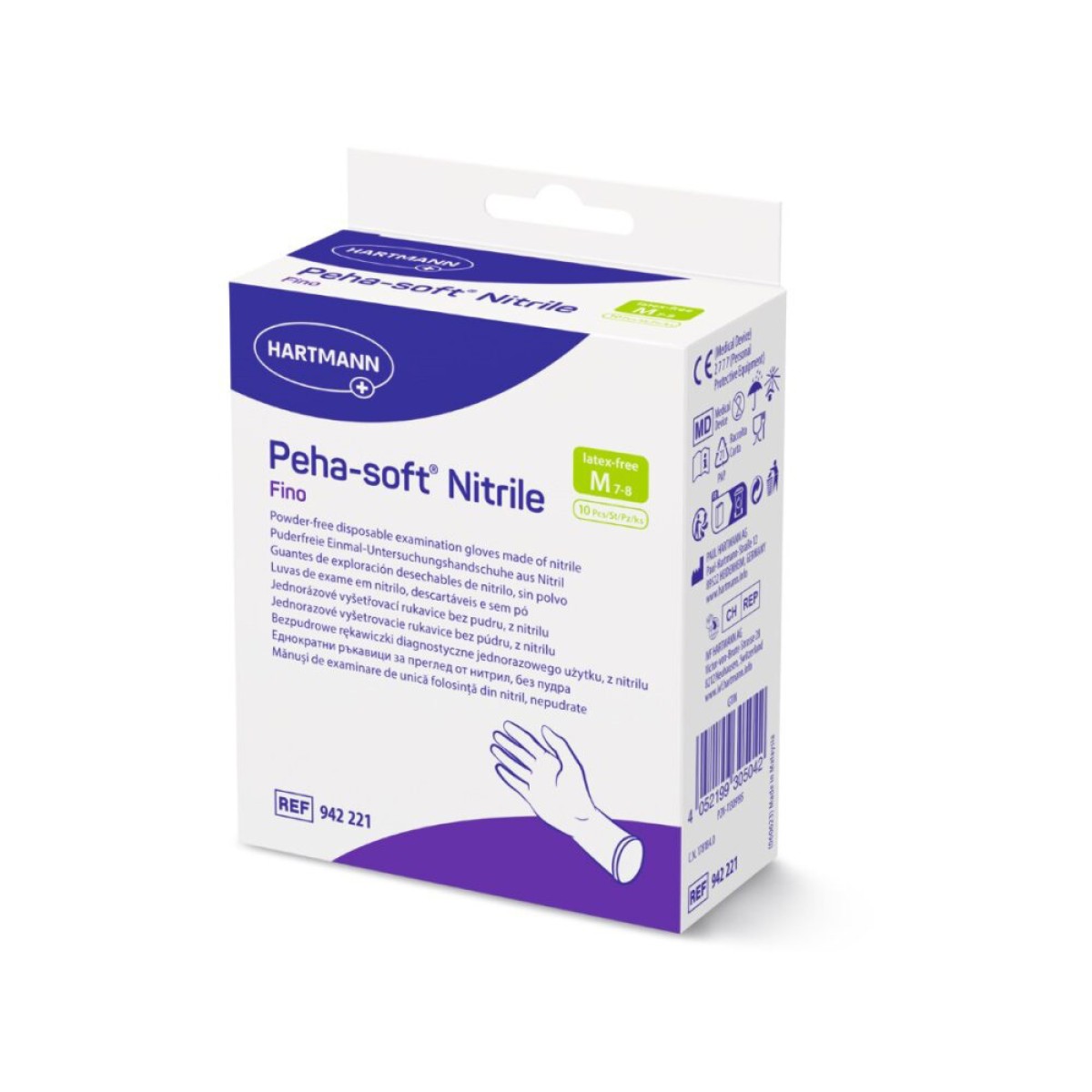 Hartmann | Peha-Soft Nitrile Fino Γάντια Νιτριλίου Χωρίς Πούδρα Medium | 10τμχ 