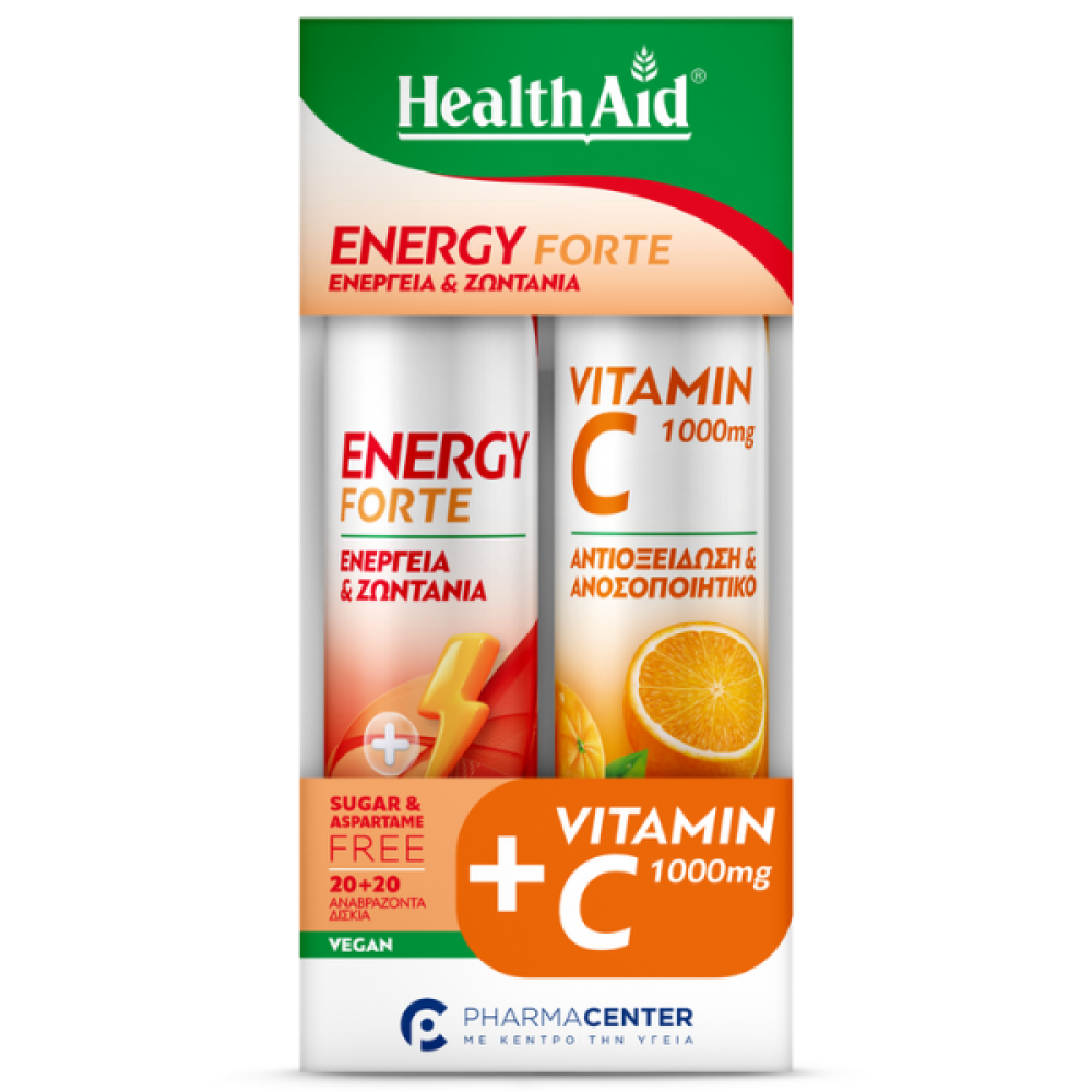 Health Aid | Promo Pack Energy Forte & Vitamin C 1000mg | 2x20eff.tabs