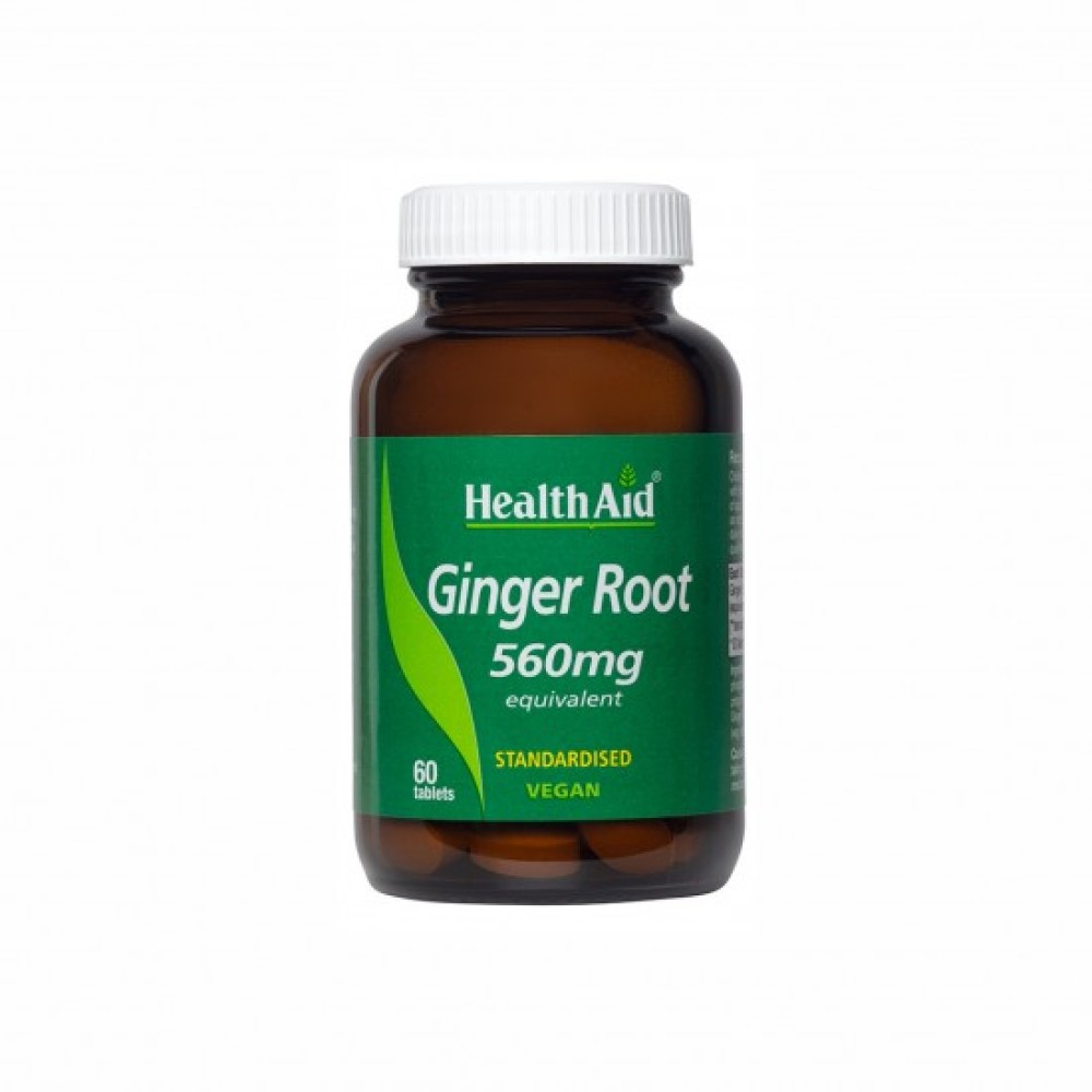 Health Aid | Ginger Root Συμπλήρωμα με Πιπερόριζα για το Γαστρεντερικό 560mg | 60tabs