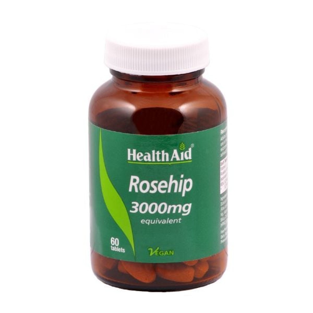 Health Aid | Rosehip 3000mg Συμπλήρωμα Διατροφής με Τριαντάφυλλο για το Ανοσοποιητικό Σύστημα | 60 ταμπλέτες