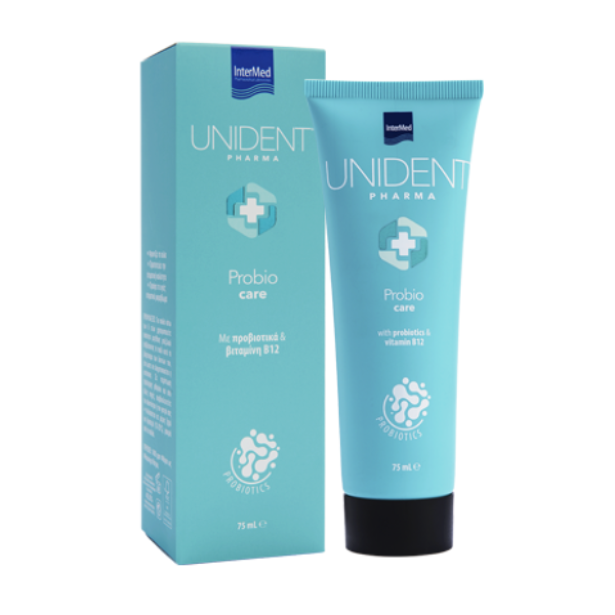 Intermed | Unident Pharma Probio Care Οδοντόκρεμα με Προβιοτικά & Βιταμίνη Β12 | 75ml