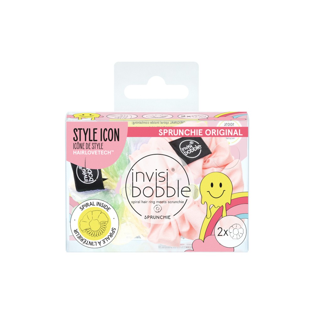 Invisibobble | Sprunchie Duo Retro Dreamin Hue-Man Love Λαστιχάκια Μαλλιών | 2τμχ