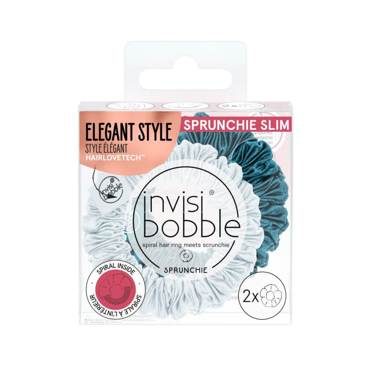 Invisibobble | Sprunchie Slim Cool as Ice Λαστιχάκι Μαλλιών | 2τμχ