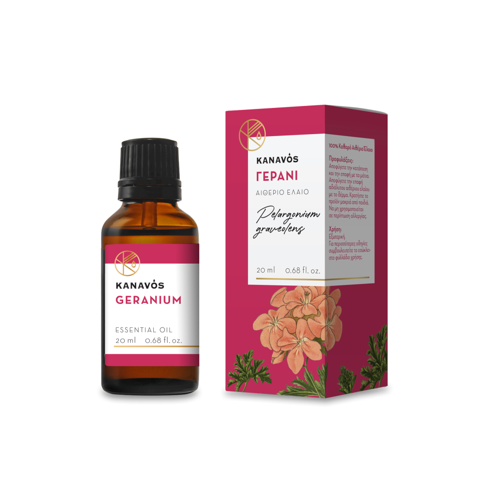 Kanavos | Geranium Essential Oil Αιθέριο Έλαιο Γεράνι | 20ml 
