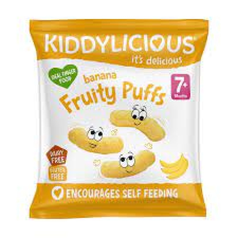 Kiddylicious | Banana Fruity Puffs 7m+ | Γαριδάκια Μπανάνα | 10gr