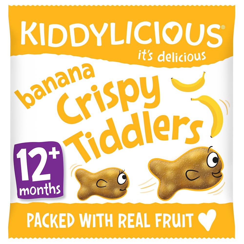 Kiddylicious | Crispie Tiddlers Banana Ψαράκια Μπανάνα από τον 12ο Μήνα | 12gr