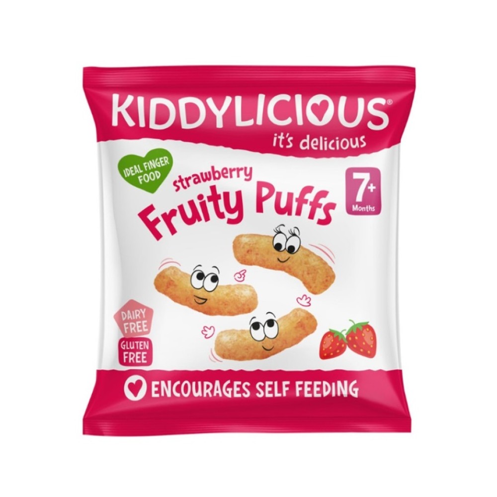 Kiddylicious | Strawberry Fruity Puffs 7m+ | Γαριδάκια Φράουλα | 10gr