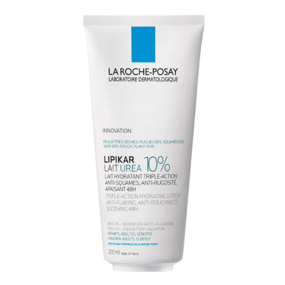 La Roche Posay | Lipikar Lait Urea 10% | Ενυδατικό Γαλάκτωμα Σώματος Τριπλής Δράσης Για Το Ξηρό Τραχύ Δέρμα  | 200ml.