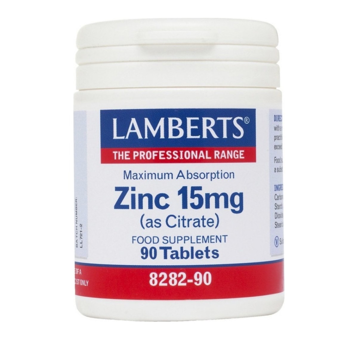 Lamberts | Zinc 15mg (Citrate)  | 90 tabs
