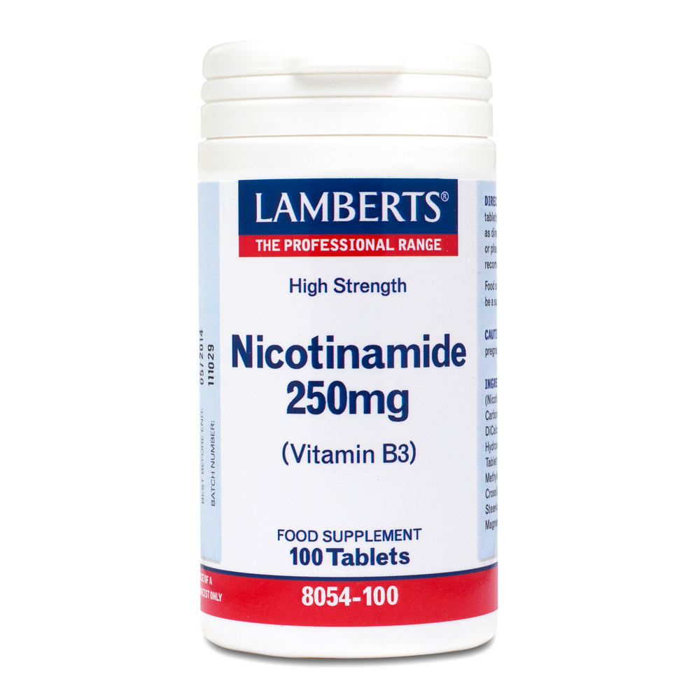 Lamberts | Nicotinamide 250mg Βιταμίνη B3 (Νιασίνη) | 100 Ταμπλετες 