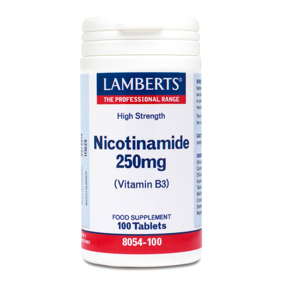 Lamberts | Nicotinamide 250mg Βιταμίνη B3 (Νιασίνη) | 100 Ταμπλετες 