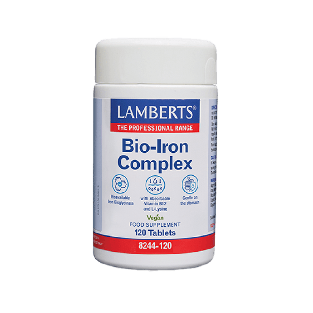 Lamberts | Bio Iron Complex με Σίδηρο & Βιταμίνη Β12 | 120tabs