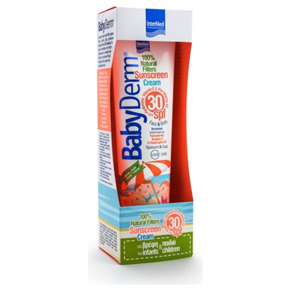 Intermed | BabyDerm Sunscreen Cream SPF30 | Αντηλιακό Γαλάκτωμα για Πρόσωπο & Σώμα, για Βρέφη & Παιδιά | 300ml
