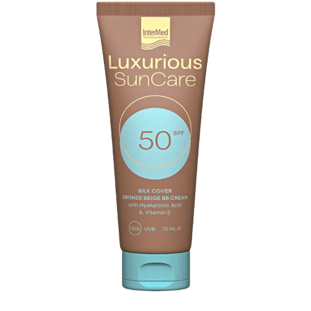 Intermed | Luxurious Sun Care Silk Cover Bronze Beige BB Cream SPF50 | Αντηλιακή Κρέμα Προσώπου Με Χρώμα | 75ml