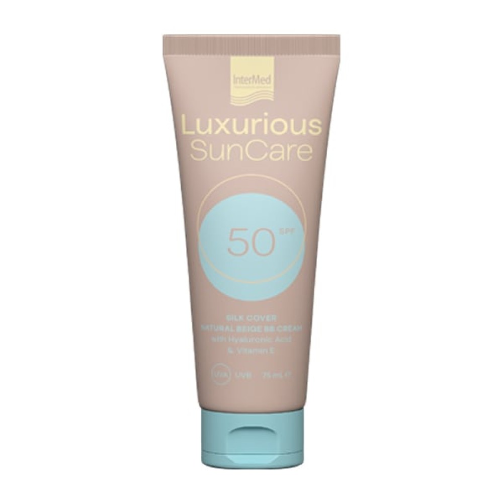 Intermed | Luxurious SunCare Silk Cover BB Cream With Hyaluronic Acid SPF50 | Αντηλιακή Κρέμα Προσώπου με Χρώμα | 75ml