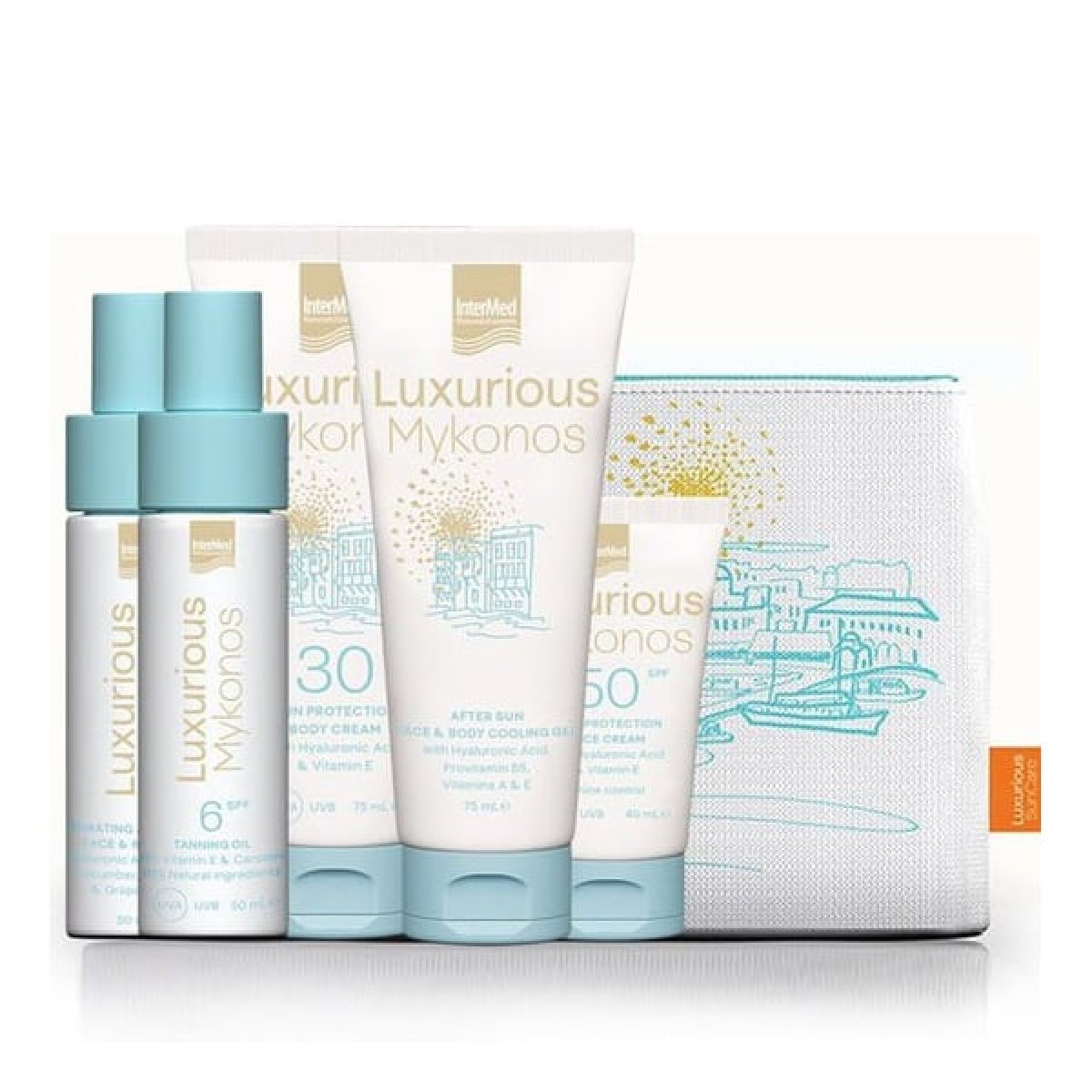 Intermed | Luxurious Sun Care Mykonos Travel Kit  | Σετ Αντηλιακών 5τμχ