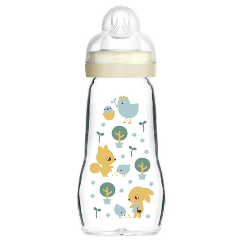 Mam | Feel Good Γυάλινο Μπιμπερό με Θηλή Σιλικόνης 2+ Μηνών | 260ml