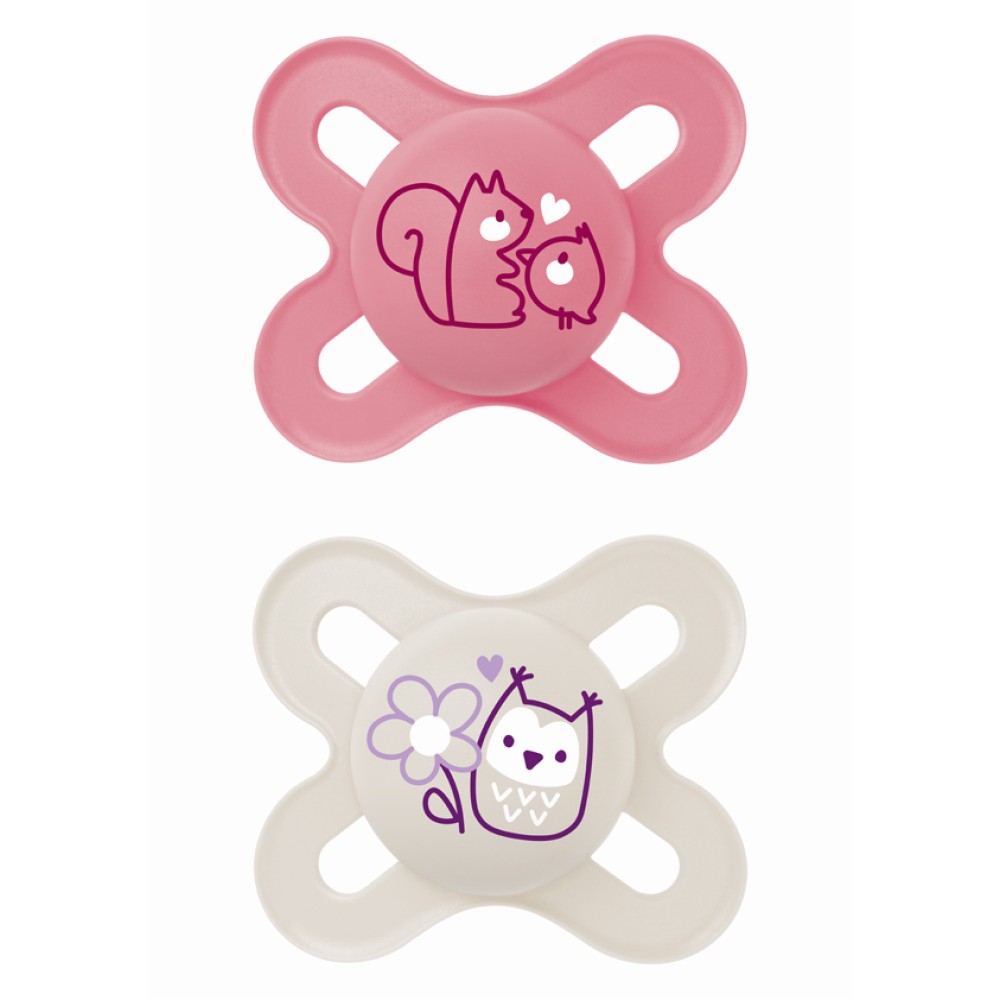 Mam | Πιπίλα Start Σιλικόνης 0-2 μηνών - Girl – Ροζ | 2τμχ