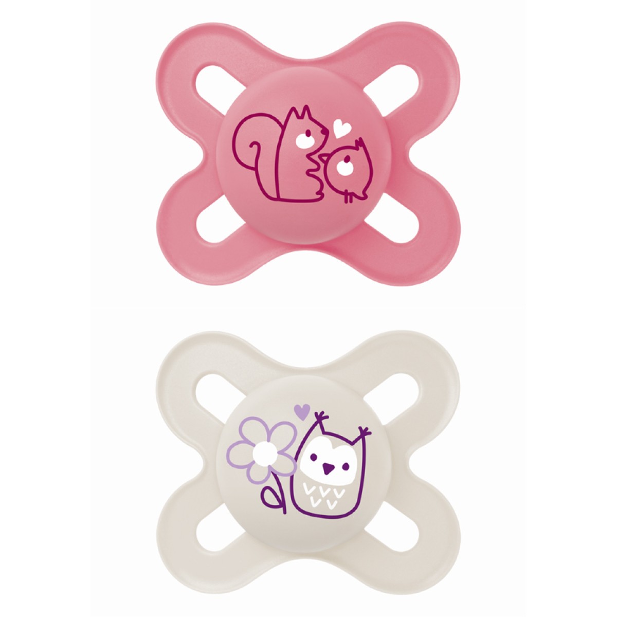 Mam | Πιπίλα Start Σιλικόνης 0-2 μηνών - Girl – Ροζ | 2τμχ