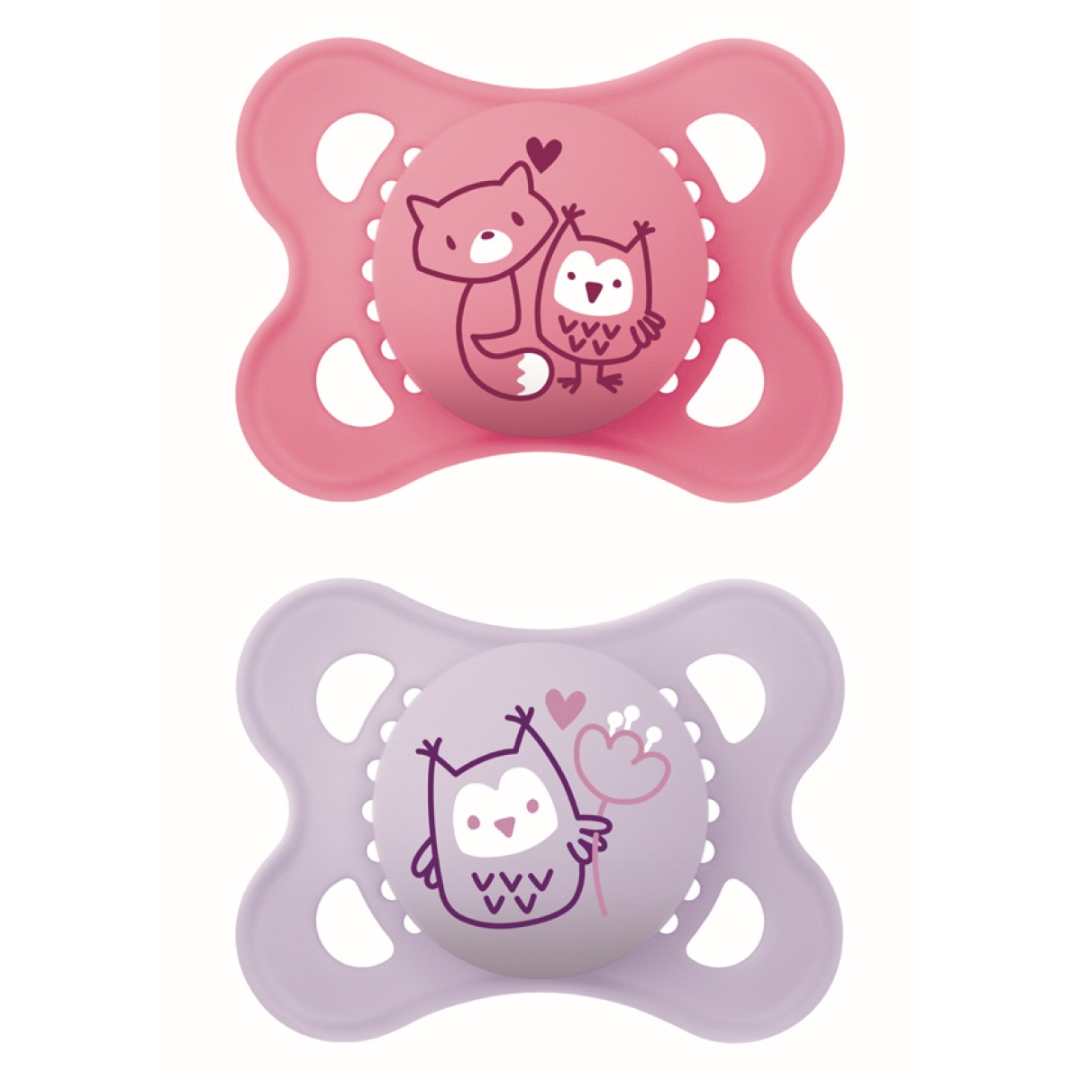 Mam | Πιπίλα Original Σιλικόνης 2-6 μηνών - Girl – Ροζ | 2τμχ