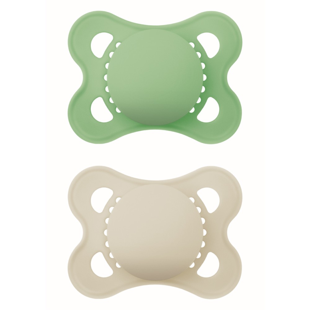 Mam | Πιπίλα Original Unprinted Σιλικόνης 2-6 μηνών - Unisex – Πράσινο | 2τμχ