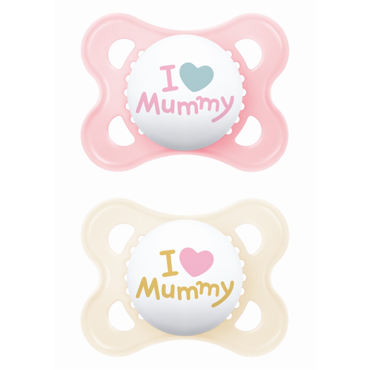 Mam | Πιπίλα Ι Love Mummy & Daddy Σιλικόνης 2-6 μηνών - Girl – Ροζ | 2τμχ