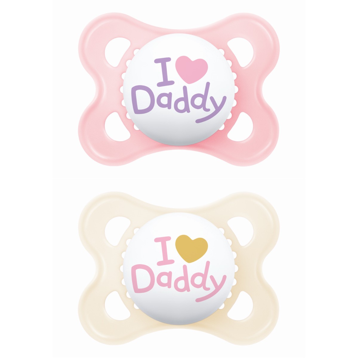 Mam | Πιπίλα Ι Love Mummy & Daddy Σιλικόνης 2-6 μηνών - Girl - Ροζ ανοιχτό | 2τμχ