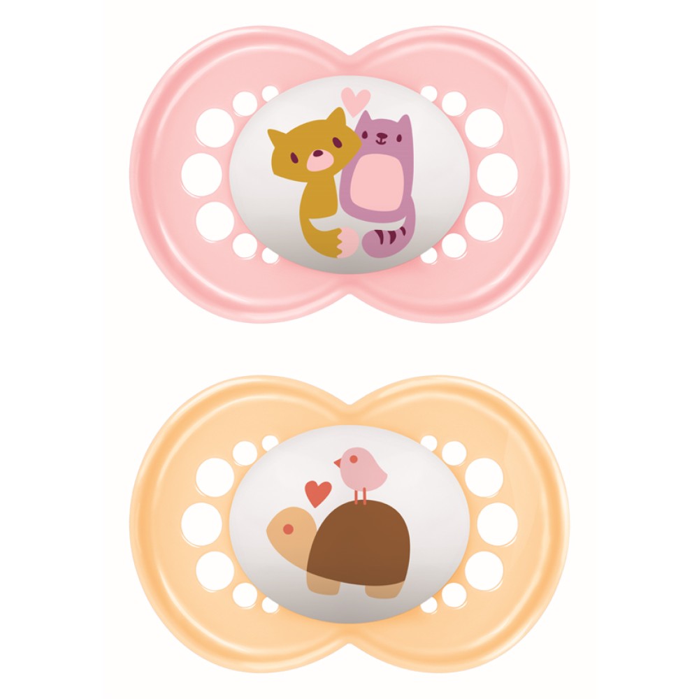 Mam| Πιπίλα Original Σιλικόνης 6-16 μηνών - Girl – Ροζ | 2τμχ