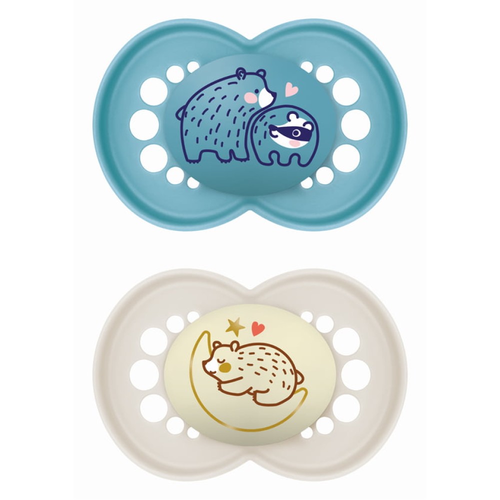 Mam | Σετ Πιπίλες Day & Night 6-16 μηνών - Boy - Μπλε | 2τμχ