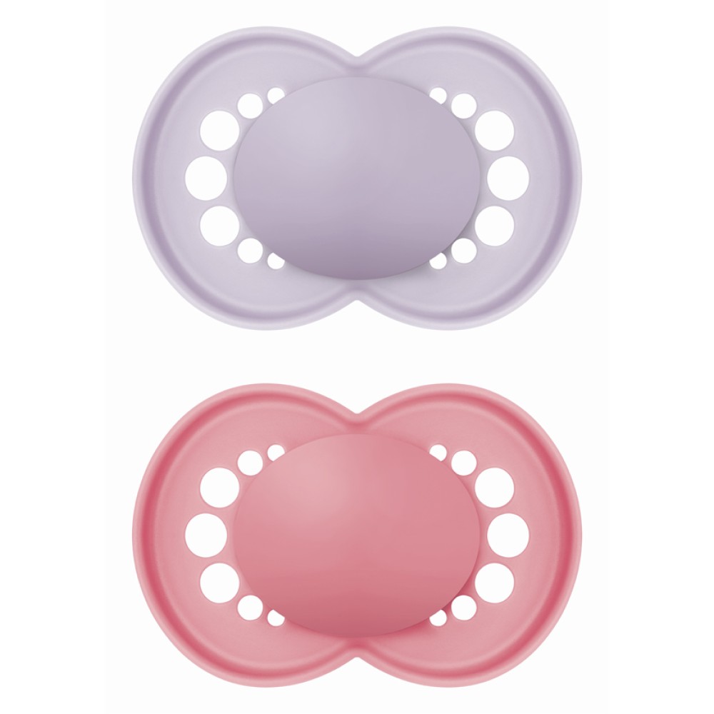 Mam | Πιπίλα Original Unprinted Σιλικόνης 6-16 μηνών - Girl – Μωβ | 2τμχ
