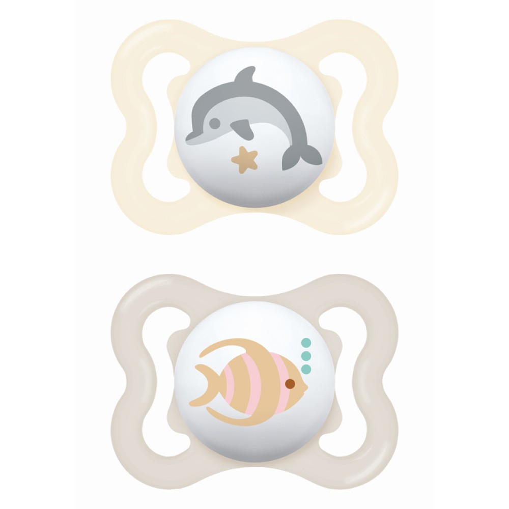 Mam | Πιπίλα Air Σιλικόνης 2-6 μηνών - Unisex – Κρεμ | 2τμχ