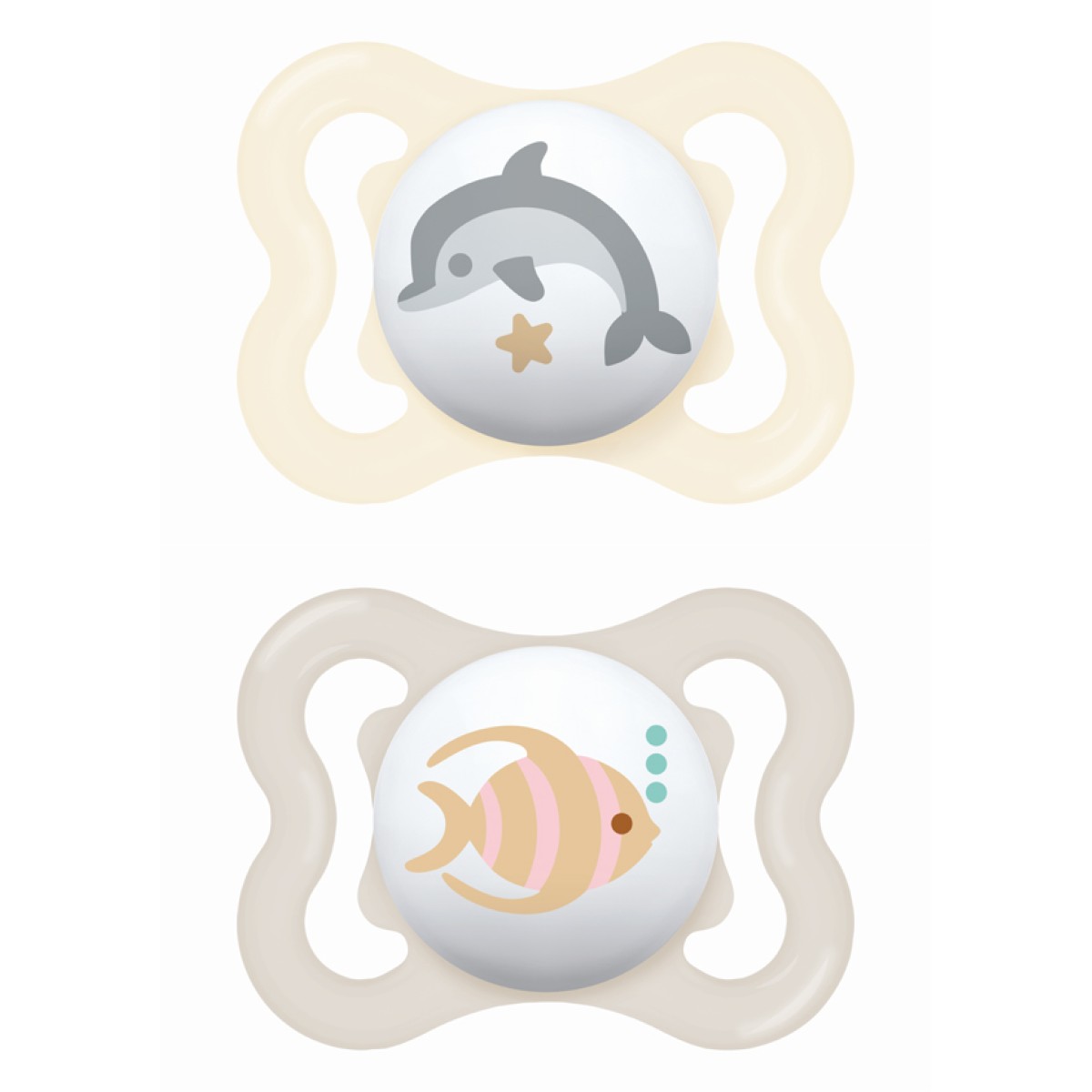Mam | Πιπίλα Air Σιλικόνης 2-6 μηνών - Unisex – Κρεμ | 2τμχ