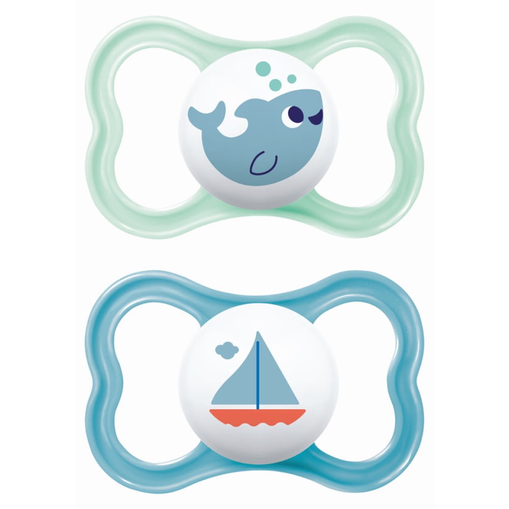 Mam | Πιπίλα Air Σιλικόνης 6-16 μηνών - Boy – Γαλάζιο | 2τμχ 