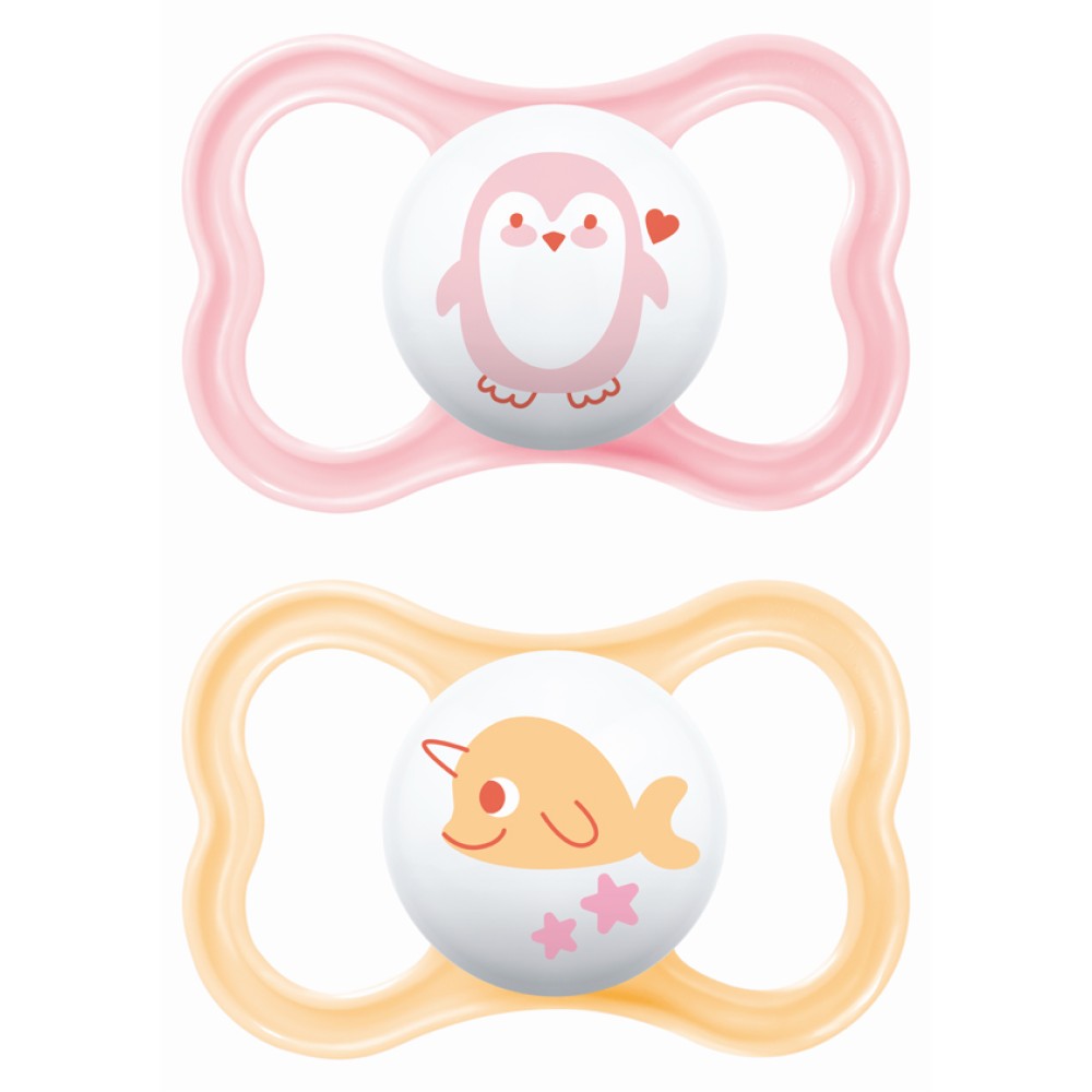 Mam | Πιπίλα Air Σιλικόνης 6-16 μηνών - Girl – Ροζ | 2τμχ