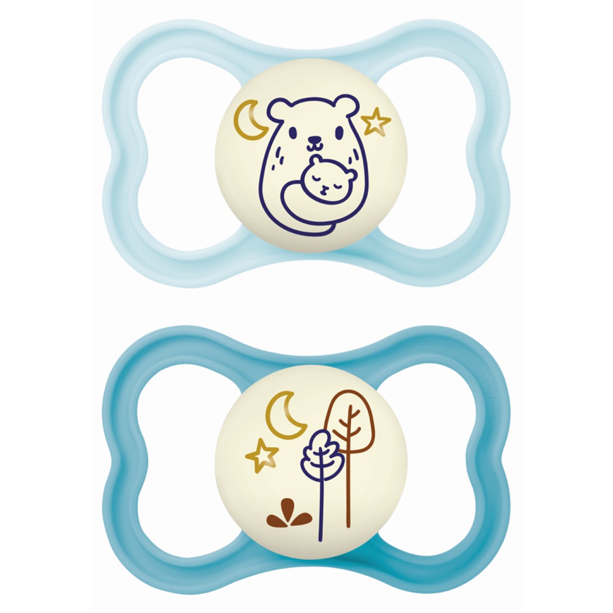 Mam | Πιπίλα Air Night Σιλικόνης 6-16 μηνών - Boy – Γαλάζιο | 2τμχ