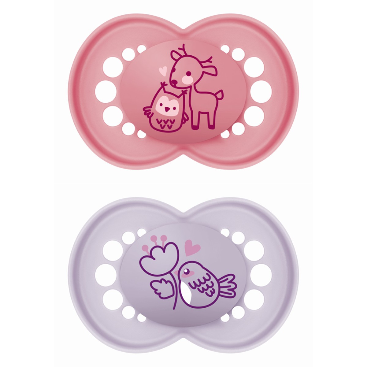 Mam| Πιπίλα Original Σιλικόνης 16+ μηνών - Girl – Ροζ | 2τμχ