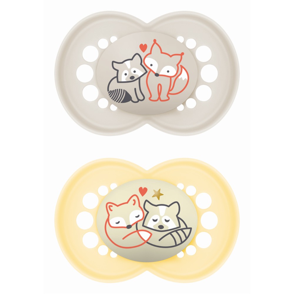 Mam | Σετ Πιπίλες Day & Night 16+ μηνών - Unisex – Κίτρινο |  2 τμχ 