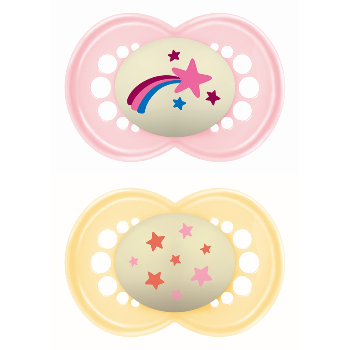 Mam | Πιπίλα Original Night Σιλικόνης 16+ μηνών - Girl – Ροζ | 2τμχ 