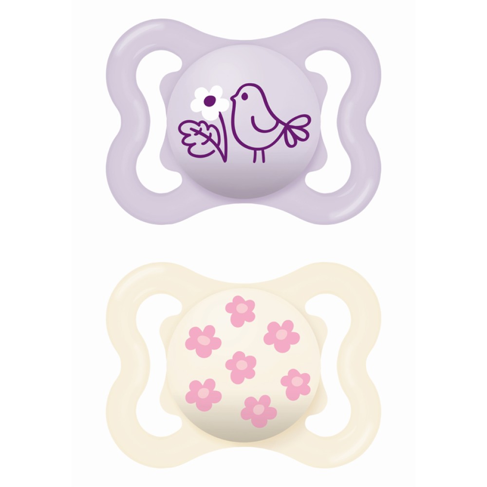 Mam | Πιπίλα Supreme Σιλικόνης 2-6 μηνών - Girl – Μωβ | 2τμχ