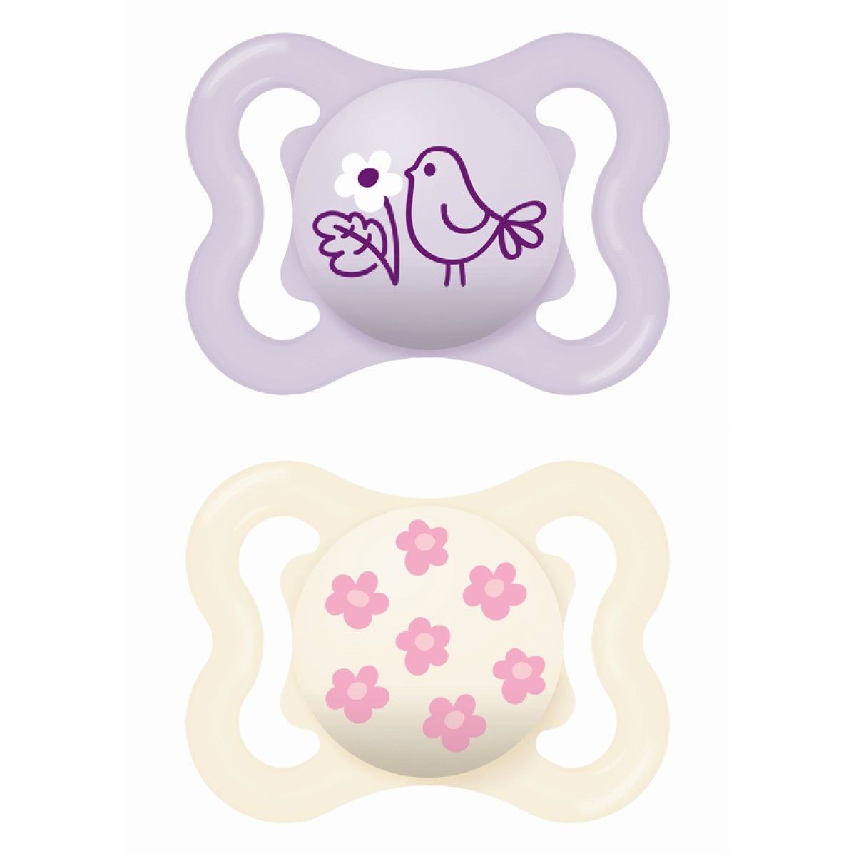 Mam | Πιπίλα Supreme Σιλικόνης 2-6 μηνών - Girl – Μωβ | 2τμχ