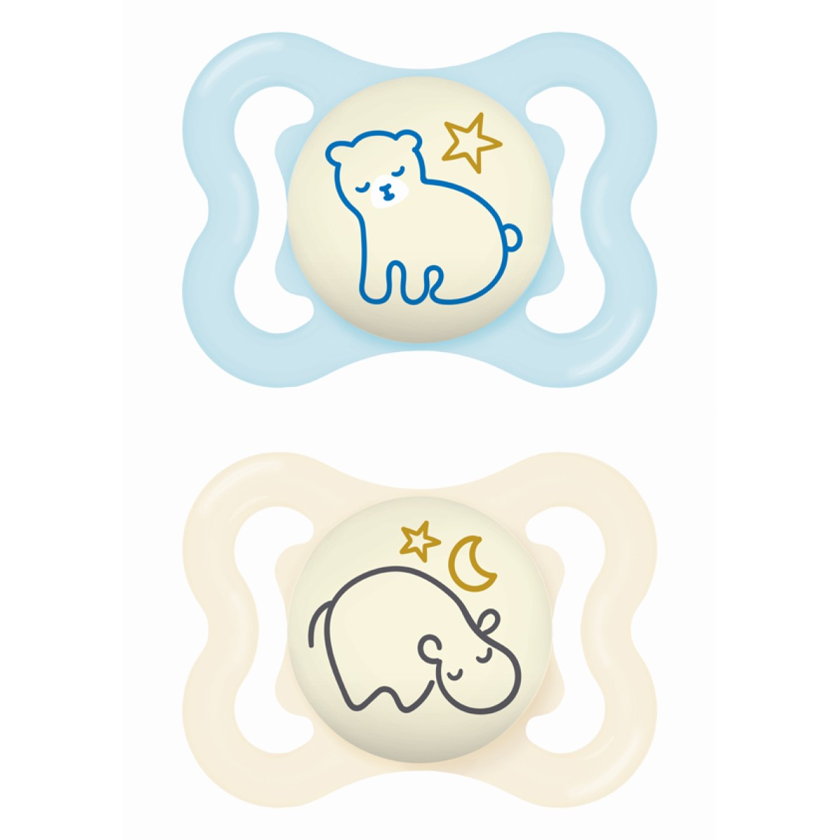  Mam | Πιπίλα Supreme Night Σιλικόνης 2-6 μηνών - Boy – Γαλάζιο | 2 τμχ 