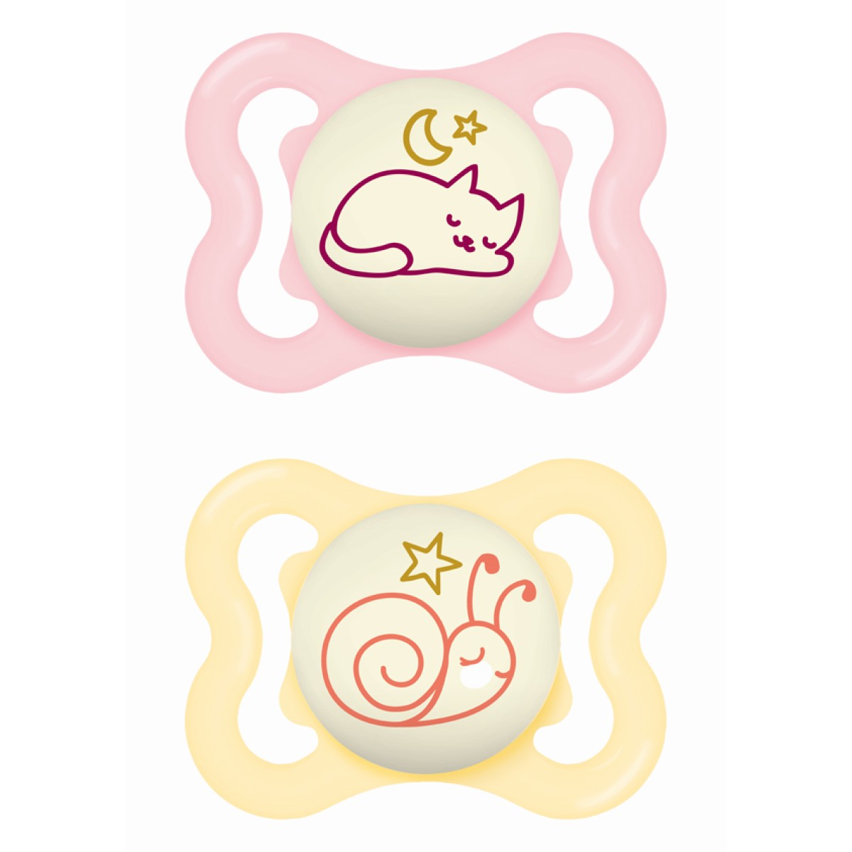 Mam | Πιπίλα Supreme Night Σιλικόνης 2-6 μηνών - Girl – Ροζ | 2 τμχ 