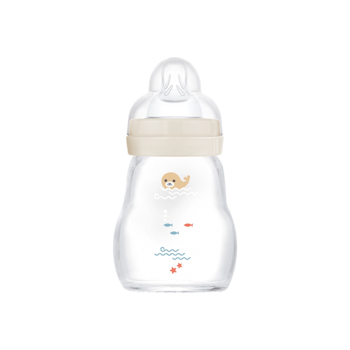  Mam | Μπιμπερό Γυάλινο Feel Good 170ml - Unisex – Κρεμ | 1τμχ