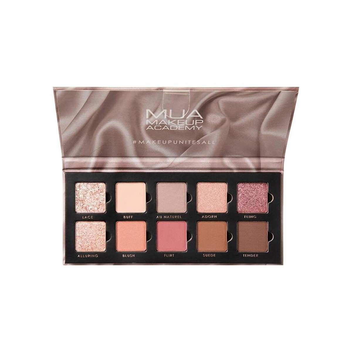 MUA | 10 Shade Eyeshadow Palette  Παλέτα Σκιών Silk Nudes | 11g
