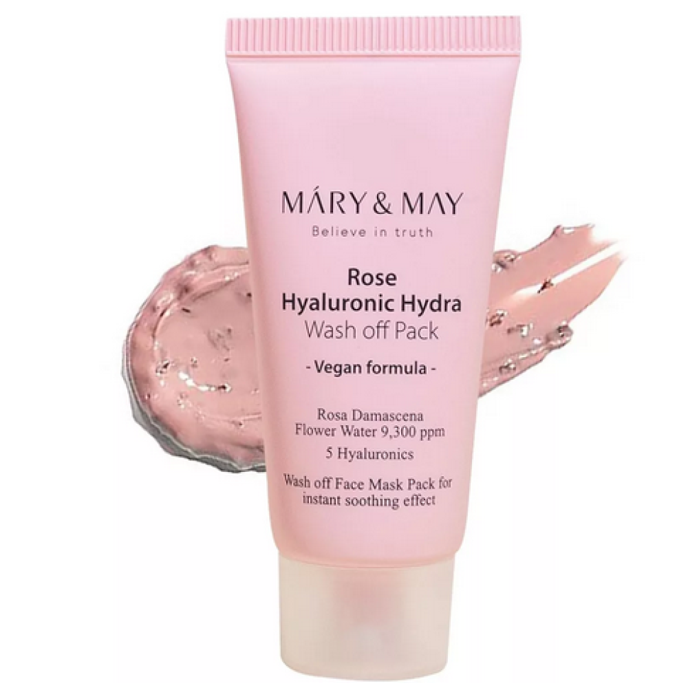 Mary&May | Vegan Rose Hyaluronic Hydra Wash Off Pack Μάσκα Αργίλου με Τριαντάφυλλο | 30gr