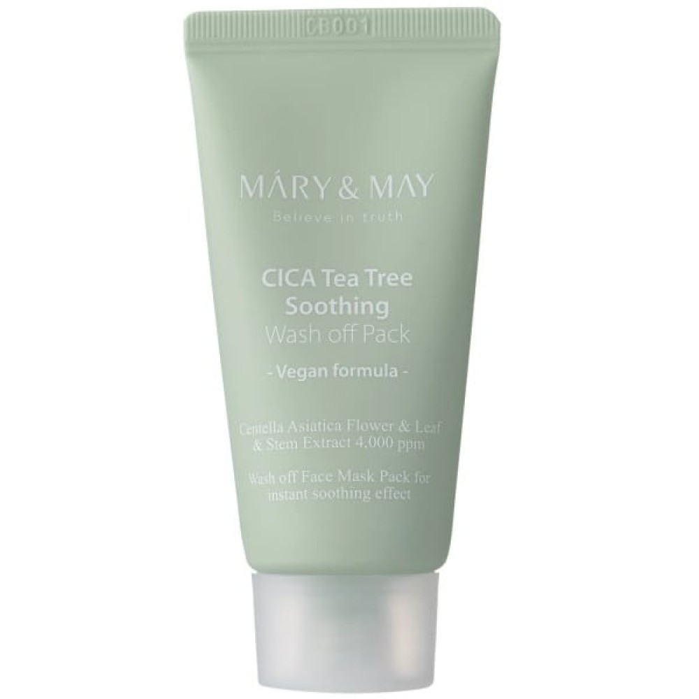 Mary& May | Vegan CICA Tea Tree Soothing Wash Off Pack Καταπραϋντική & Σμηγματορυθμιστική Μάσκα Προσώπου | 30g