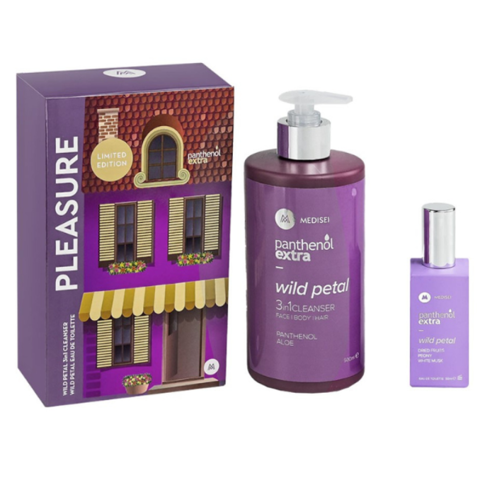 Medisei Panthenol Extra Pleasure Set Περιποίησης με Καθαριστικό 3σε1 500ml & Eau de Toilette 50ml